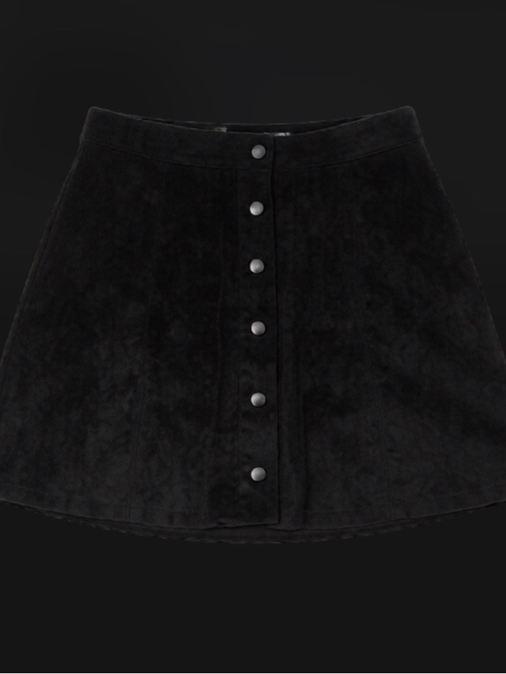 She + Sky Black Button-Front Skater Skirt